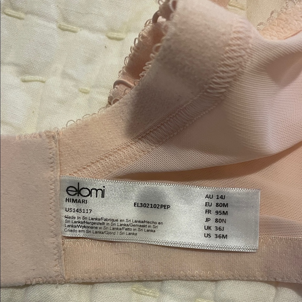Elomi Floral Embroidered Sheer Bra 36 M - Picture 2 of 3